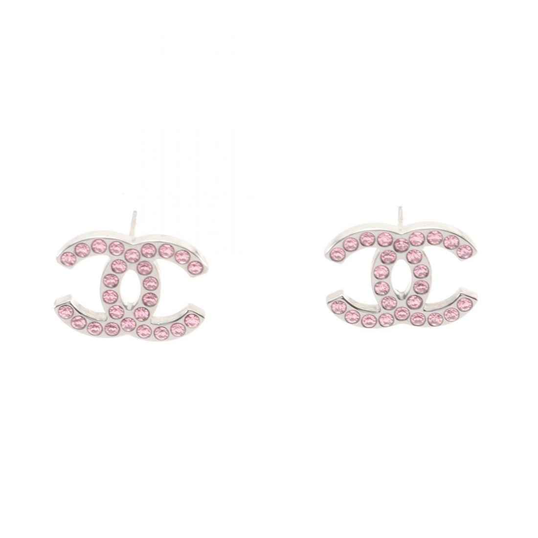 Chanel Coco Mark B17K Earrings, Stainless Steel with Rhinestones, Women's, Silver/Pink Tones: --- Catalog ---Category: SizeSize (HxWxD): 15.00mm x 20.00mm / 0.59'' x 0.79''Category: DesignType: Stud earringsColor: Pink, SilverGender: WomenMaterial: Rhinestone, Stainless steelCategory: GeneralB