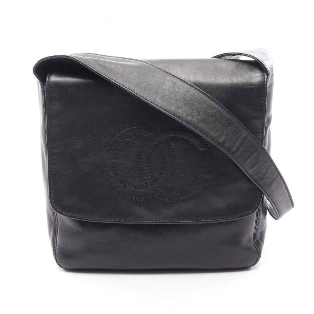 Chanel Coco Mark Shoulder Bag/Handbag, Lambskin Leather, Women's, Black, A10204 (1 of 16)