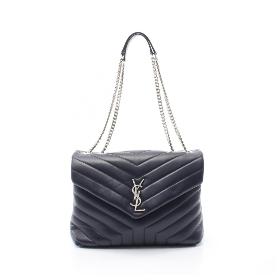 Yves Saint Laurent Saint Laurent Paris Loulou Medium Shoulder Bag/Handbag, Leather, Women's, Navy (1 of 11)