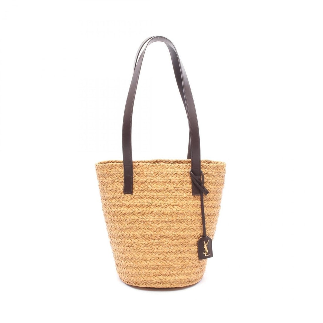 Yves Saint Laurent Saint Laurent Paris Panier Small Shoulder Bag/Handbag, Leather/Raffia, Women's,: --- Catalog ---Category: SizeSize (HxWxD): 28cm x 20cm x 20cm / 11.02'' x 7.87'' x 7.87''Category: DesignType: Handbag, Shoulder bagColor: Beige, BrownGender: WomenMaterial: Leather , Raffia Category: