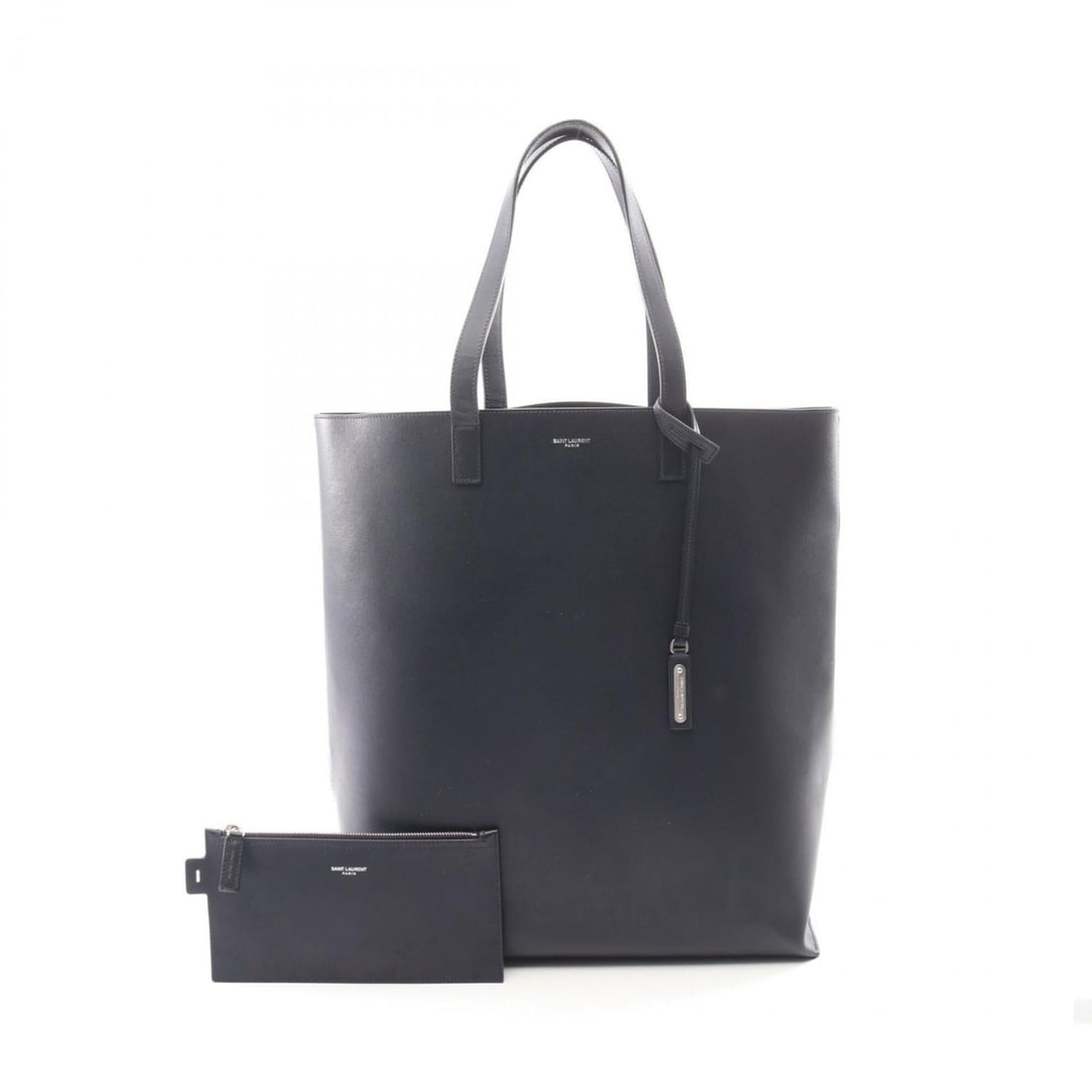 Yves Saint Laurent Saint Laurent Paris shopping tote bag/handbag, leather, men's/women's, navy.: --- Catalog ---Category: SizeSize (HxWxD): 40cm x 35cm x 13cm / 15.74'' x 13.77'' x 5.11''Category: DesignType: Handbag, Pouch, Tote bagColor: NavyGender: Men,WomenMaterial: Leather Category: GeneralB