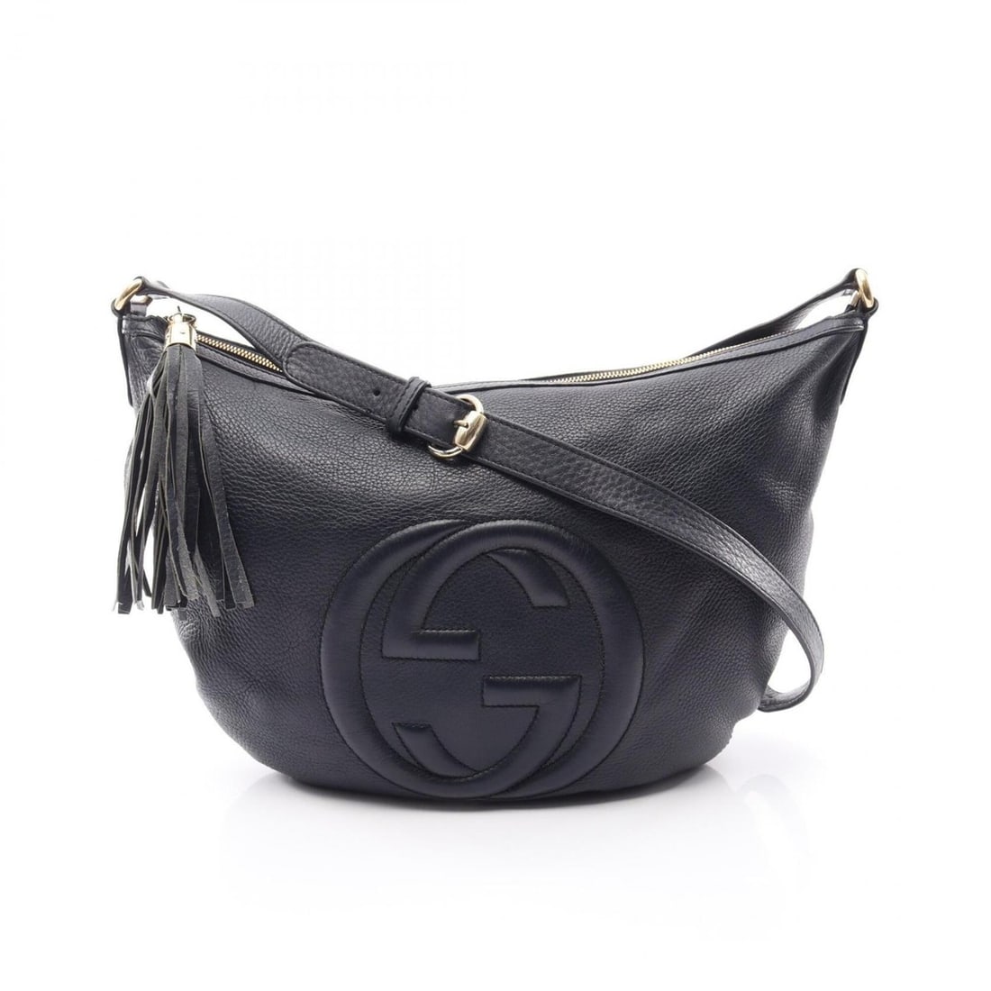Gucci Soho Interlocking G Shoulder Bag Handbag Leather Women's Navy 295175: --- Catalog ---Category: SizeSize (HxWxD): 30cm x 41cm x 6cm / 11.81'' x 16.14'' x 2.36''Category: DesignType: Handbag, Shoulder bagColor: NavyGender: WomenMaterial: Leather Category: GeneralMPN: 2951