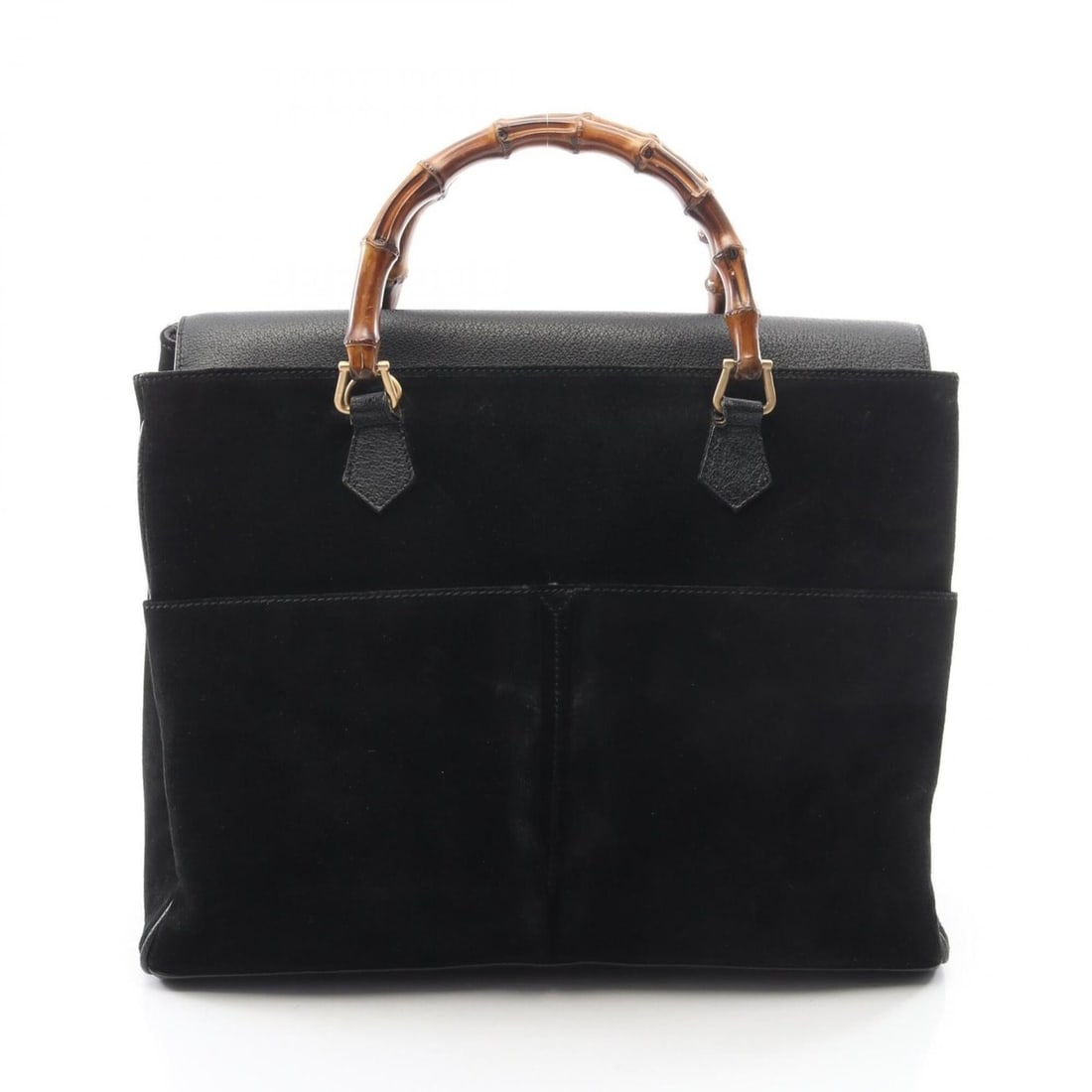 Gucci Bamboo 2-Way Handbag, Leather and Suede, Men's, Black, 002 125 0322 (1 of 11)