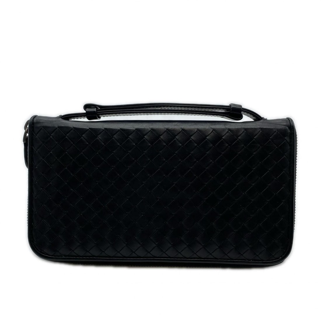 BOTTEGA VENETA Intrecciato Organizer 169730 Long Wallet Black Calf Leather Men's: --- Catalog ---Category: SizeSize (HxWxD): 12cm x 21.5cm x 2.5cm / 4.72'' x 8.46'' x 0.98''Category: DesignType: Long wallet (bi-fold)Color: BlackGender: MenClosure: ZipperMaterial: Leather Leather/Fu