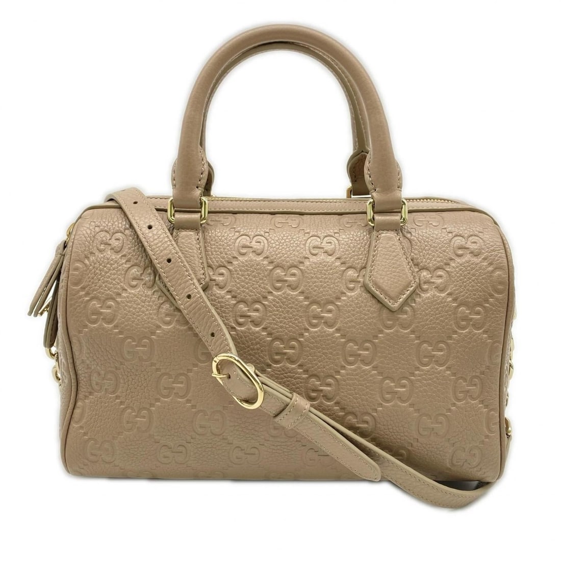 GUCCI GG Emblem Small Top Handle Bag 815255 Handbag Beige Leather Women's: --- Catalog ---Category: SizeSize (HxWxD): 15.5cm x 25.5cm x 14cm / 6.1'' x 10.03'' x 5.51''Strap Length: 129cm / 50.78''Handle Length: 27.5cm / 10.82''Category: DesignType: HandbagColor: BeigeGender: