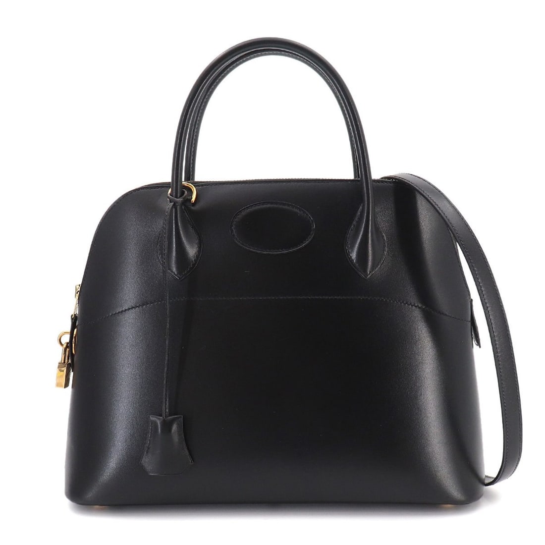 Hermes Bolide 31 2-way Hand/Shoulder Handbag, Box Calf Leather, Black, ?Z Stamp, 1996 Production,: --- Catalog ---Category: SizeSize (HxWxD): 24.5cm x 31.5cm x 12cm / 9.64'' x 12.4'' x 4.72''Category: DesignType: HandbagColor: BlackGender: WomenMaterial: Box calf leather Category: GeneralBrand: Her