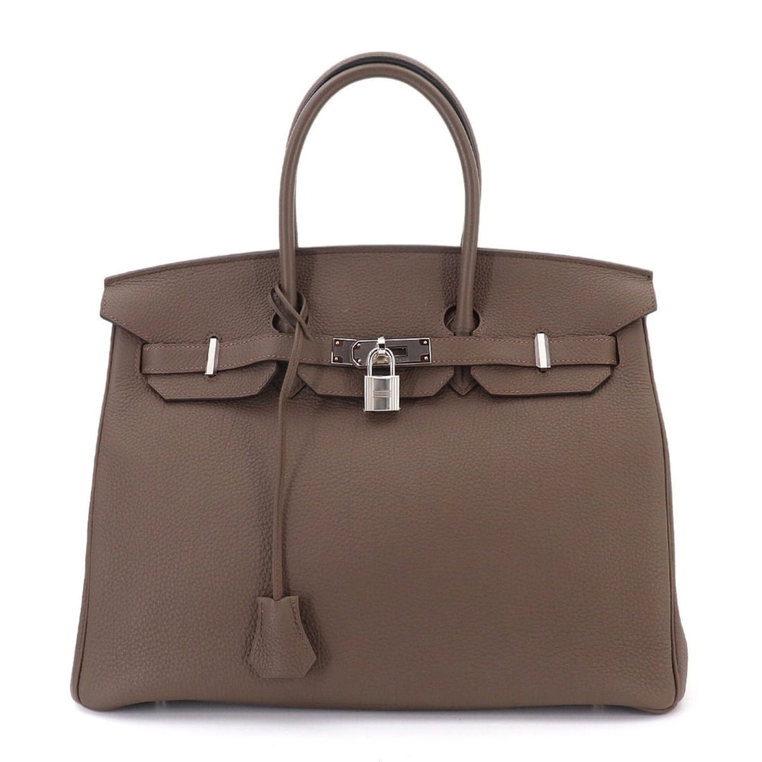Hermes Birkin 35 Togo Leather Handbag, ?O Stamp, Silver Hardware.: --- Catalog ---Category: SizeSize (HxWxD): 28.5cm x 35cm x 18.5cm / 11.22'' x 13.77'' x 7.28''Category: DesignType: HandbagColor: TaupeGender: WomenMaterial: Togo leather Category: GeneralBrand: Herme