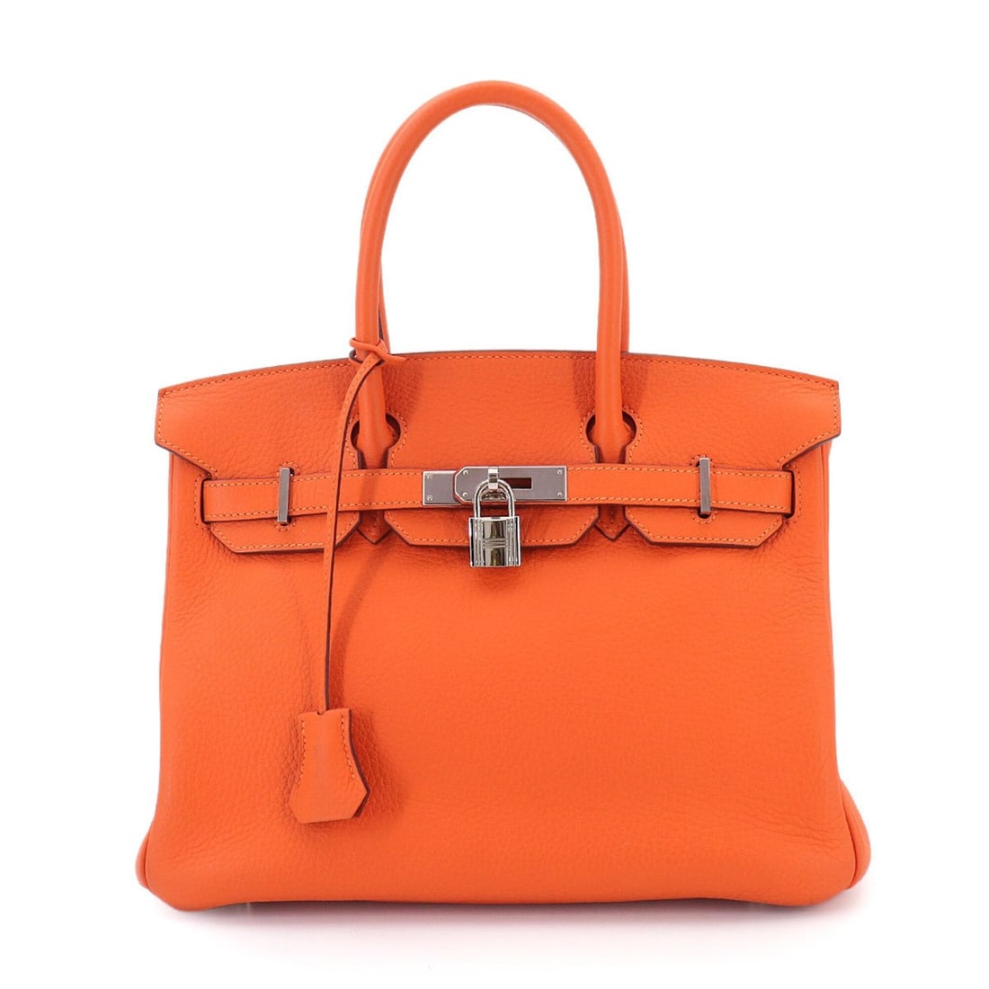 Hermes Birkin 30 Togo Orange Handbag ?O Stamp Silver Hardware: --- Catalog ---Category: SizeSize (HxWxD): 24cm x 30cm x 15.5cm / 9.44'' x 11.81'' x 6.1''Category: DesignType: HandbagColor: OrangeGender: WomenMaterial: Togo leather Category: GeneralBrand: HermesCo