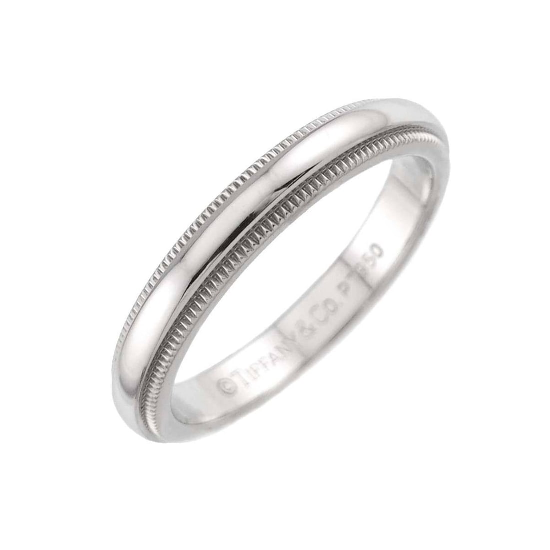 Tiffany & Co. Milgrain Ring, 3mm wide, Platinum, Together.: --- Catalog ---Category: SizeJP Size: 10.5US Size: 5.5Category: DesignType: Band ringGender: WomenMaterial: Platinum 950Category: GeneralBrand: Tiffany--- Item List ---Section: ConditionRanking: Rank 