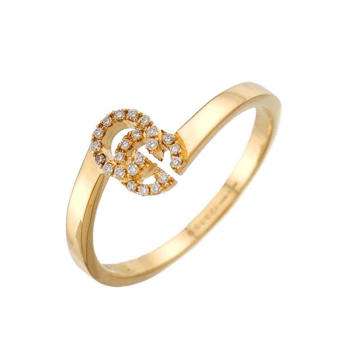 Gucci GG Running #14 Ring with Diamonds, 18K Yellow Gold (750) (1 of 11)