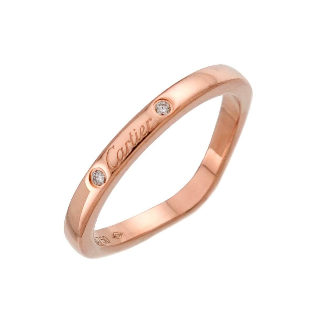 Cartier Ballerine Curve Ring, Size 47, 3 Diamonds, Pink Gold (PG): --- Catalog ---Category: SizeUS Size: 4Brand Size: 47Category: DesignType: Band ringGender: WomenMaterial: Pink gold (18K)Category: GeneralBrand: Cartier--- Item List ---Section: ConditionRanking: Ran