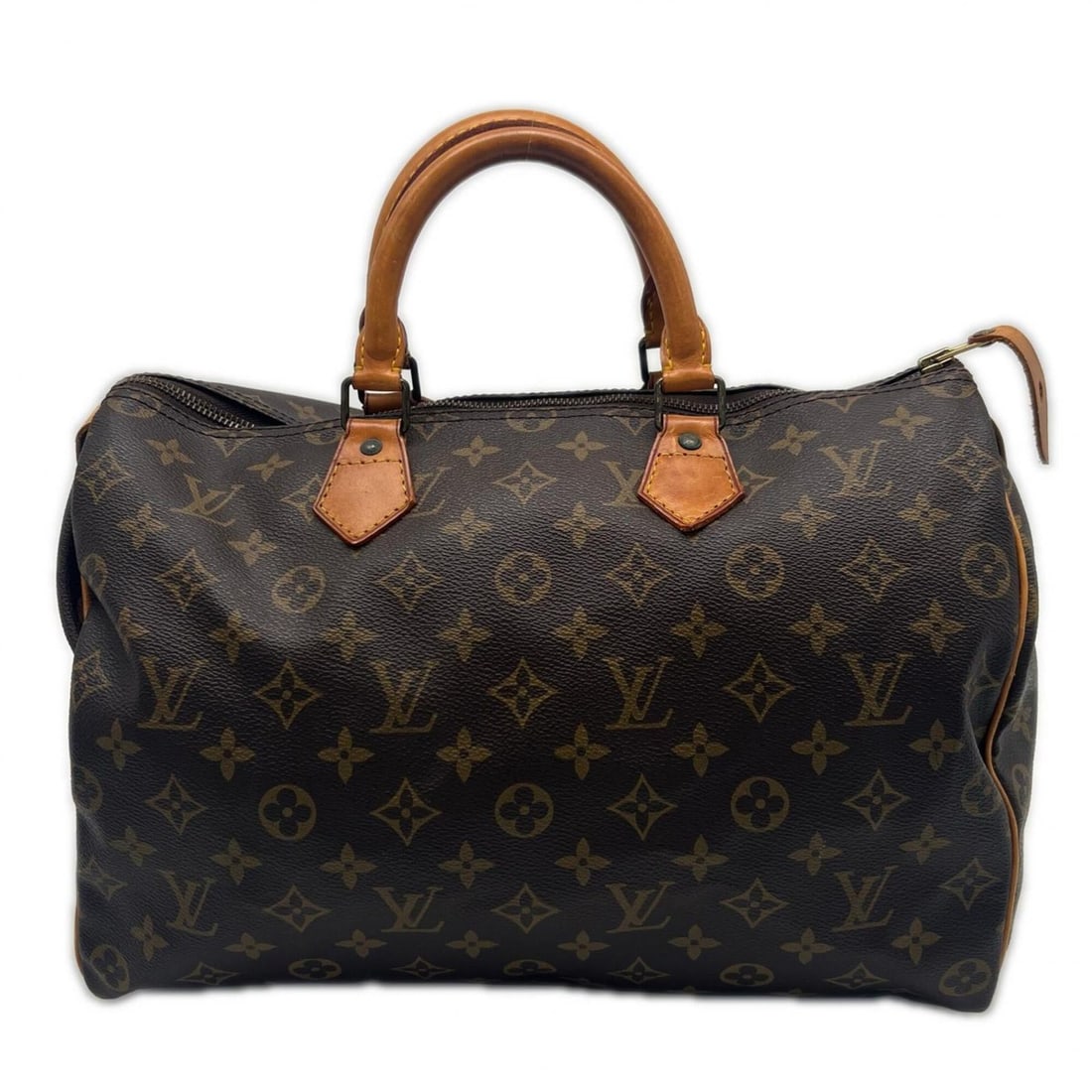 LOUIS VUITTON Monogram Speedy 35 M41107 Handbag Brown Leather Women's: --- Catalog ---Category: SizeSize (HxWxD): 22cm x 35cm x 18cm / 8.66'' x 13.77'' x 7.08''Handle Length: 25cm / 9.84''Category: DesignType: HandbagColor: BrownGender: WomenClosure: ZipperMaterial: Coat