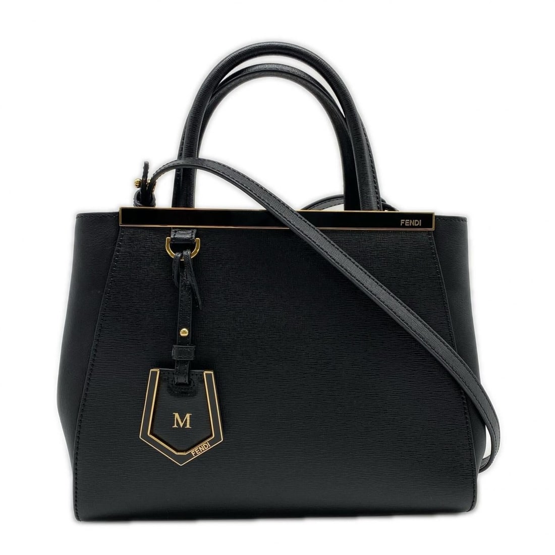 FENDI Leather Petite 2Jours 8BH253 Handbag, Black Leather, Women's: --- Catalog ---Category: SizeSize (HxWxD): 20cm x 26cm x 9.5cm / 7.87'' x 10.23'' x 3.74''Strap Length: 123cm / 48.42''Handle Length: 31cm / 12.2''Category: DesignType: HandbagColor: BlackGender: Wome