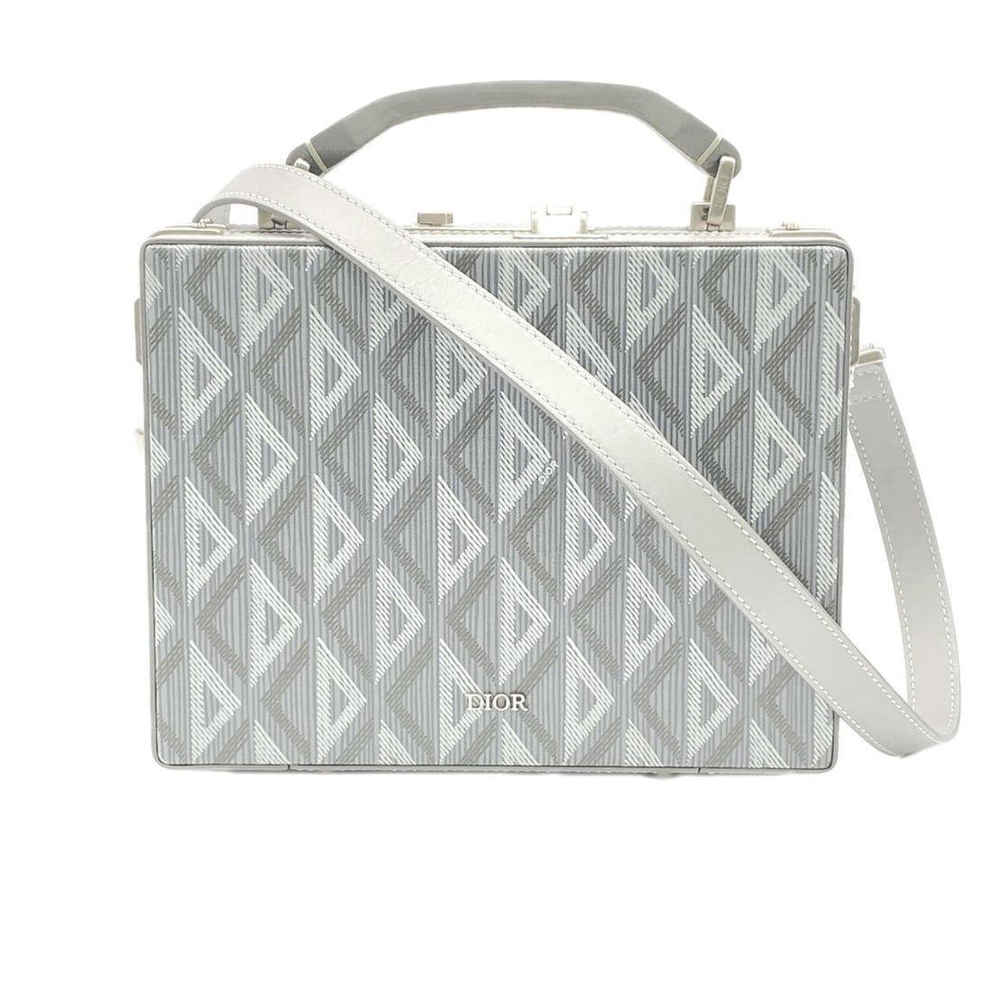 Christian Dior Leather CD Diamond Lock Case 1LXBR163CDP_H43E Handbag, Gray Leather, Women's: --- Catalog ---Category: SizeSize (HxWxD): 17cm x 22cm x 6cm / 6.69'' x 8.66'' x 2.36''Strap Length: 119cm / 46.85''Handle Length: 16.5cm / 6.49''Category: DesignType: HandbagColor: GrayGender: WomenC