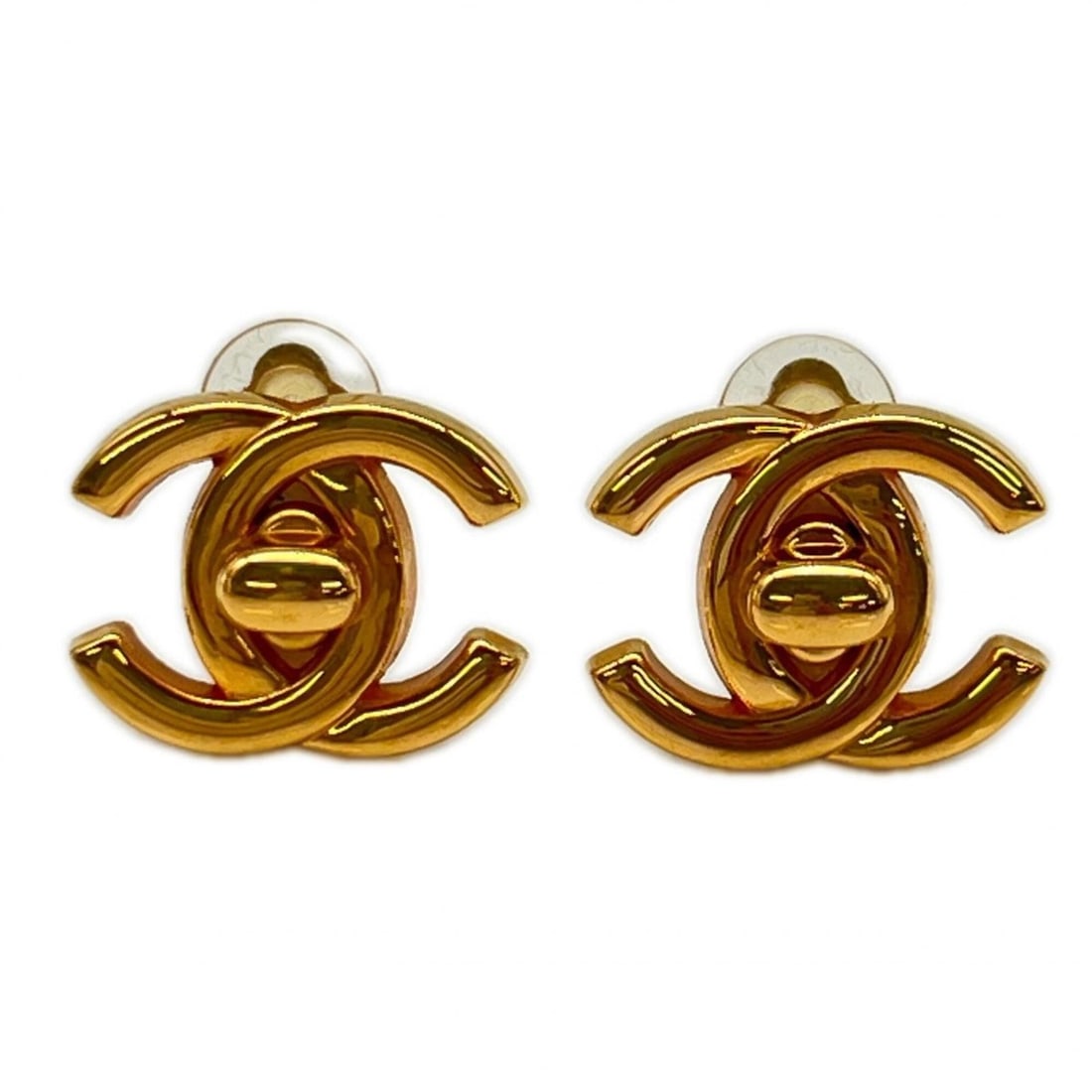 CHANEL Coco Mark Turnlock Earrings GP - Gold Women's: --- Catalog ---Category: SizeWeight: 10g / 0.35oz.Size (HxWxD): 16.00mm x 21.00mm / 0.63'' x 0.83''Category: DesignType: Clip earringsColor: GoldFinish: Gold platedGender: WomenCategory: GeneralBrand: