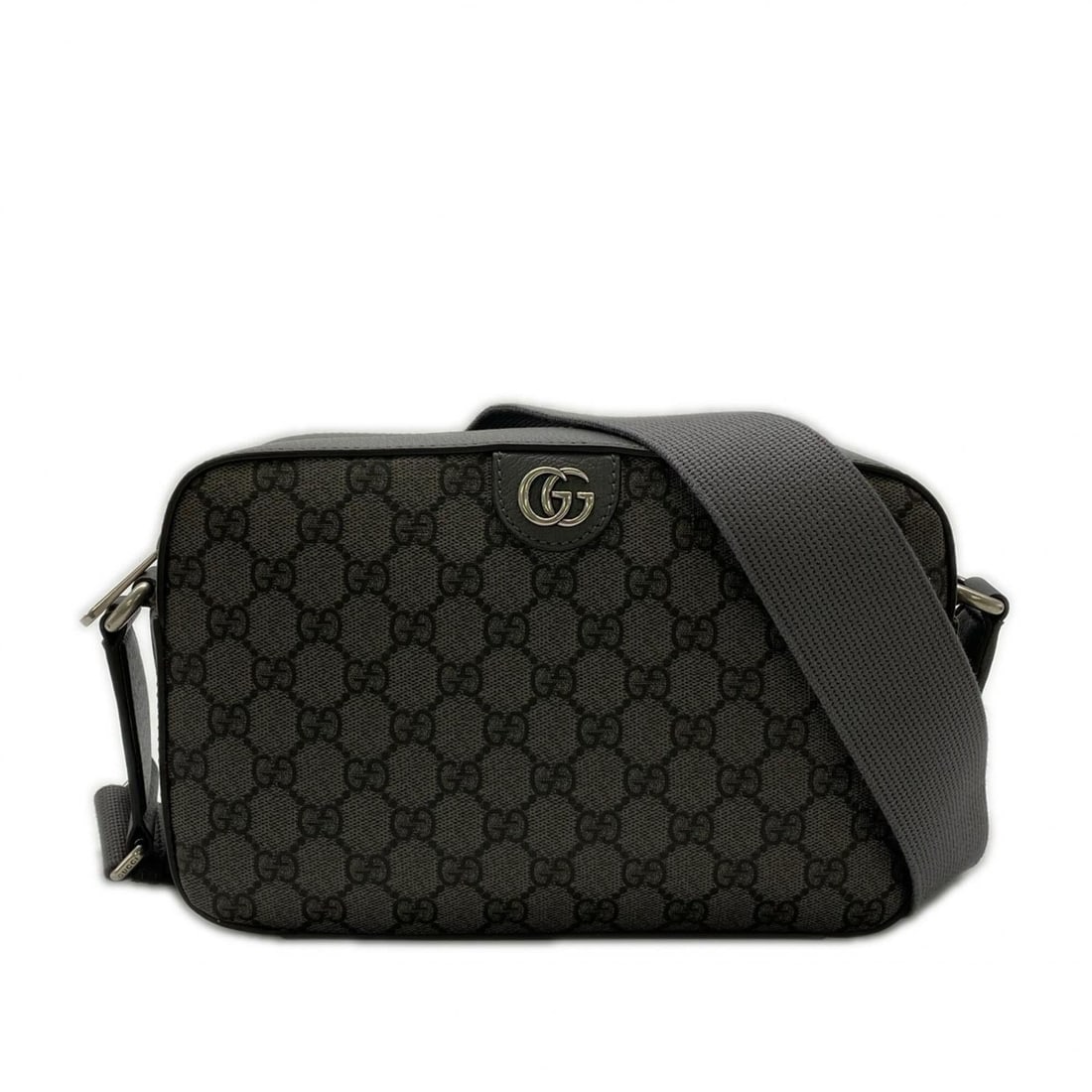 GUCCI GG Supreme Shoulder Bag 767190, Gray Canvas Bag, Women's (1 of 16)