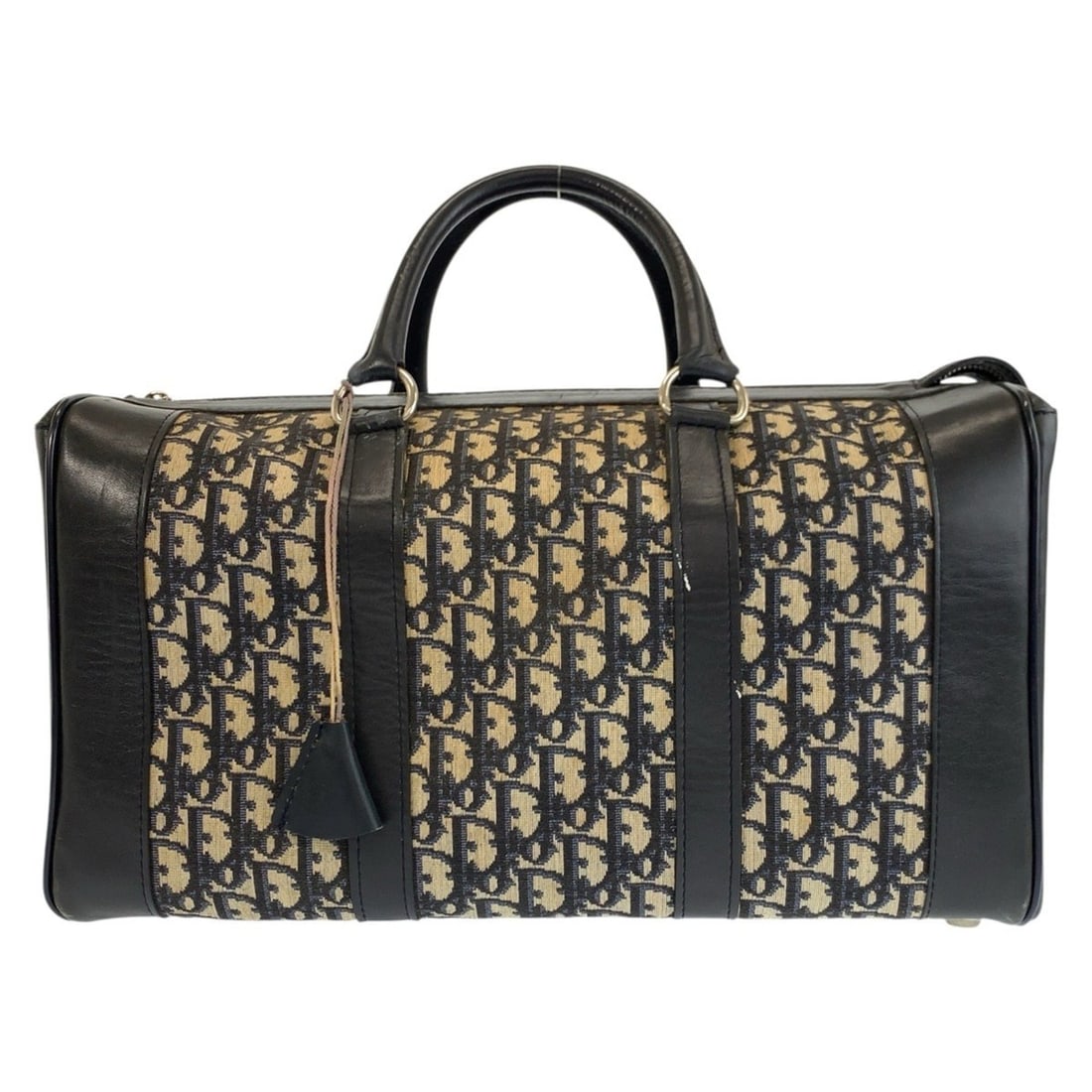Christian Dior Vintage Trotter Navy Canvas Leather Boston Bag Handbag with Silver Hardware for Women: --- Catalog ---Category: SizeSize (HxWxD): 23cm x 41cm x 19cm / 9.05'' x 16.14'' x 7.48''Category: DesignType: Boston bag, HandbagColor: NavyGender: WomenMaterial: Canvas , Leather Category: GeneralBr