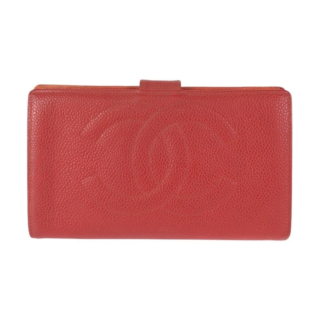 CHANEL Vintage Coco Mark Red Gold Hardware Caviar Leather Long Wallet for Women: --- Catalog ---Category: SizeSize (HxWxD): 10cm x 17cm x 1.5cm / 3.93'' x 6.69'' x 0.59''Category: DesignType: Middle wallet (bi-fold)Color: Red colorGender: WomenMaterial: Grained Calfskin Category: 