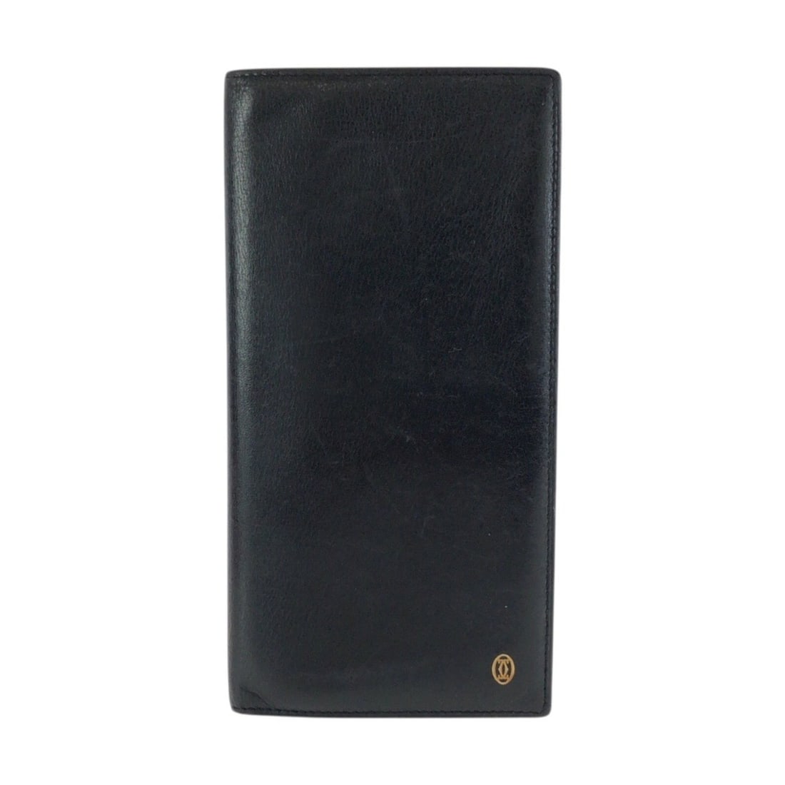CARTIER Pasha de Cartier Black Leather Long Wallet with Gold Hardware for Men: --- Catalog ---Category: SizeSize (HxWxD): 9cm x 17cm x 5.00mm / 3.54'' x 6.69'' x 0.19''Category: DesignType: Long wallet (bi-fold)Color: BlackGender: MenMaterial: Leather Category: GeneralBrand: Car