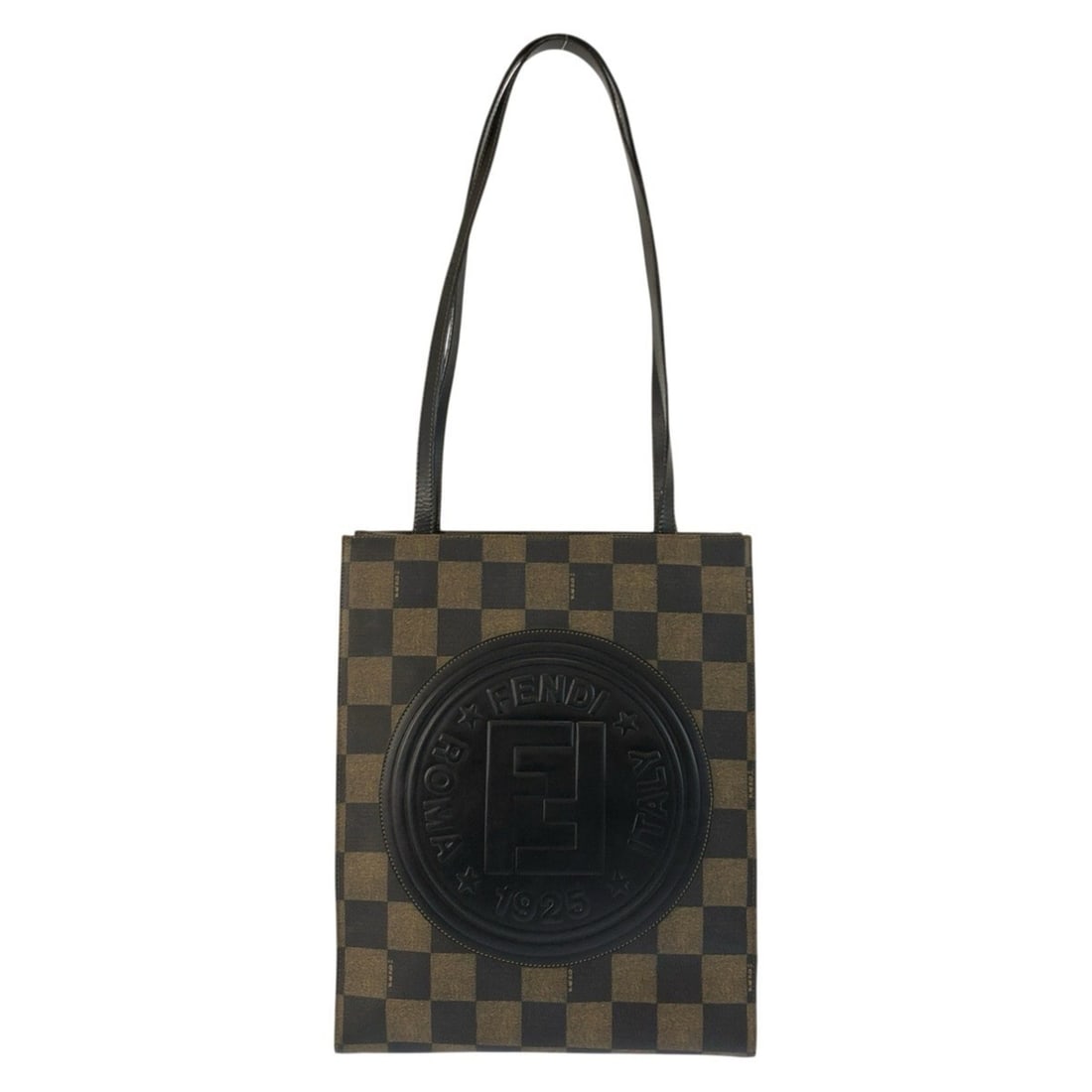 FENDI Vintage Pecan Tote Bag, Brown/Black, 279 259930 963, Women's Shoulder Bag: --- Catalog ---Category: SizeSize (HxWxD): 34cm x 28cm x 11cm / 13.38'' x 11.02'' x 4.33''Category: DesignType: Shoulder bag, Tote bagColor: Black, BrownGender: WomenMaterial: PVC Category: GeneralMPN