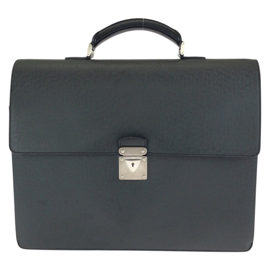 LOUIS VUITTON Taiga Robusto 1 Black Leather Business Bag Briefcase M31052 (Black with Silver: --- Catalog ---Category: SizeSize (HxWxD): 33cm x 41cm x 10cm / 12.99'' x 16.14'' x 3.93''Category: DesignType: BriefcaseColor: BlackGender: MenMaterial: Taiga leather Category: GeneralMPN: M31052Bran