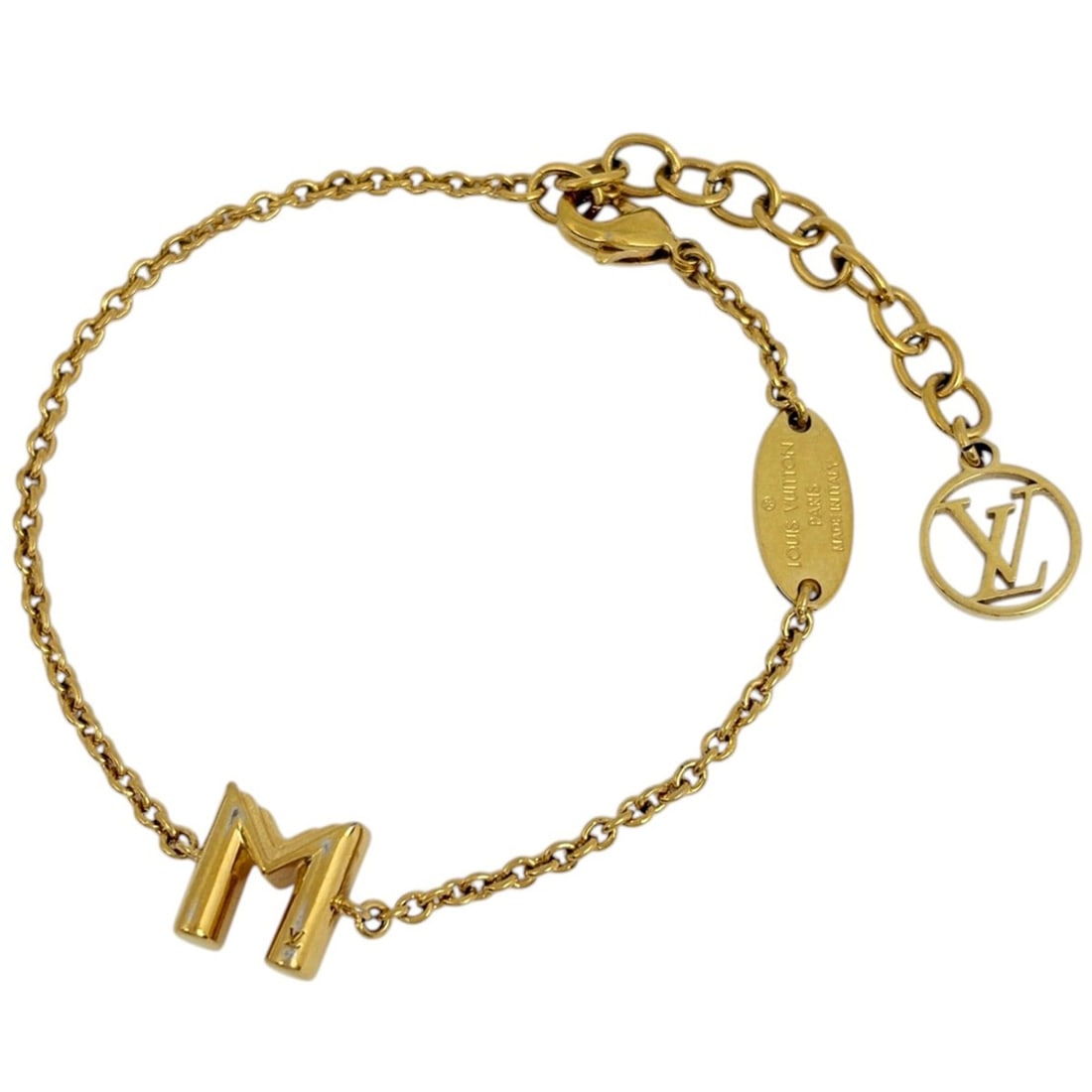 Louis Vuitton LV&ME M Bracelet GP Gold Women's: --- Catalog ---Category: SizeTotal Length: 20cm / 7.87''Category: DesignType: Charm braceletColor: GoldGender: WomenMaterial: Gold platingCategory: GeneralBrand: Louis Vuitton--- Item List ---Section: