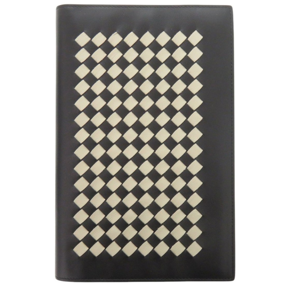 Bottega Veneta Intrecciato Leather Black Notebook Cover 0531 BOTTEGAVENETA Men's: --- Catalog ---Category: DesignColor: Black, WhiteGender: MenMaterial: Intrecciato Category: GeneralBrand: Bottega VenetaCountry of Origin: ItalyCategory: Physical PropertiesSize (HxWxD): 22cm x 14.5c