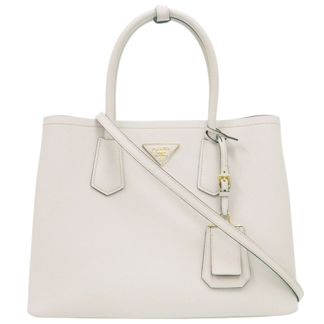 Prada 2-Way Saffiano Triangle 1BG775 Leather Ivory Handbag 0936PRADA: --- Catalog ---Category: SizeSize (HxWxD): 25cm x 34cm x 15cm / 9.84'' x 13.38'' x 5.9''Category: DesignType: HandbagColor: Ivory, Red colorGender: WomenMaterial: Leather Category: GeneralMPN: 1BG775B