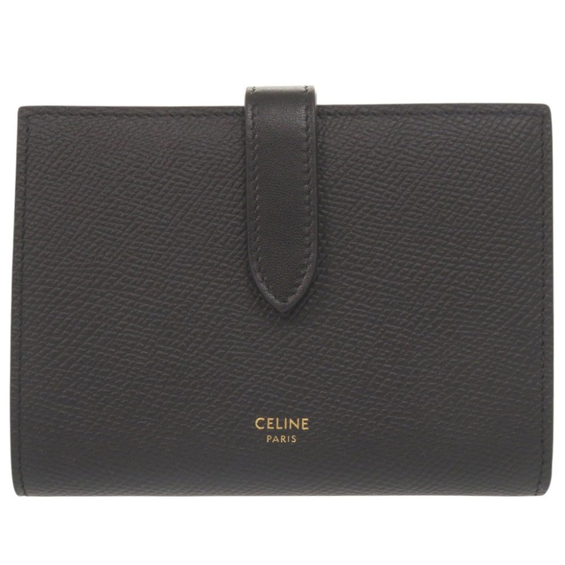 Celine Medium Strap Wallet Leather Black Bi-fold 0265CELINE: --- Catalog ---Category: SizeSize (HxWxD): 10cm x 14cm x 2cm / 3.93'' x 5.51'' x 0.78''Category: DesignType: Wallet (bi-fold)Color: BlackGender: WomenMaterial: Leather Category: GeneralBrand: CelineCo