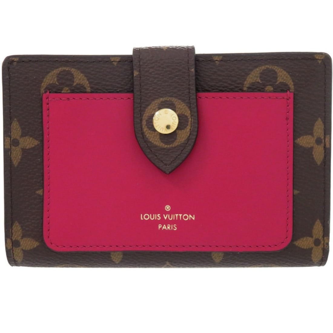 Louis Vuitton Portefeuille Juliette Monogram M69433 Canvas Fuchsia Bi-fold Wallet Brown Purple LV: --- Catalog ---Category: SizeSize (HxWxD): 9cm x 13cm x 3cm / 3.54'' x 5.11'' x 1.18''Category: DesignType: Wallet (bi-fold)Color: Brown, Fuchsia, MonogramGender: WomenMaterial: Monogram Category: Gen