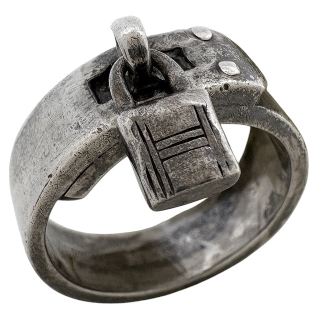 Hermes Kelly Ring (Maximum Size) Sterling Silver 925 Women's: --- Catalog ---Category: SizeJP Size: 12US Size: 6.5Category: DesignType: Band ringColor: SilverGender: WomenMaterial: Silver 925Category: GeneralBrand: Hermes--- Item List ---Section: ConditionRankin