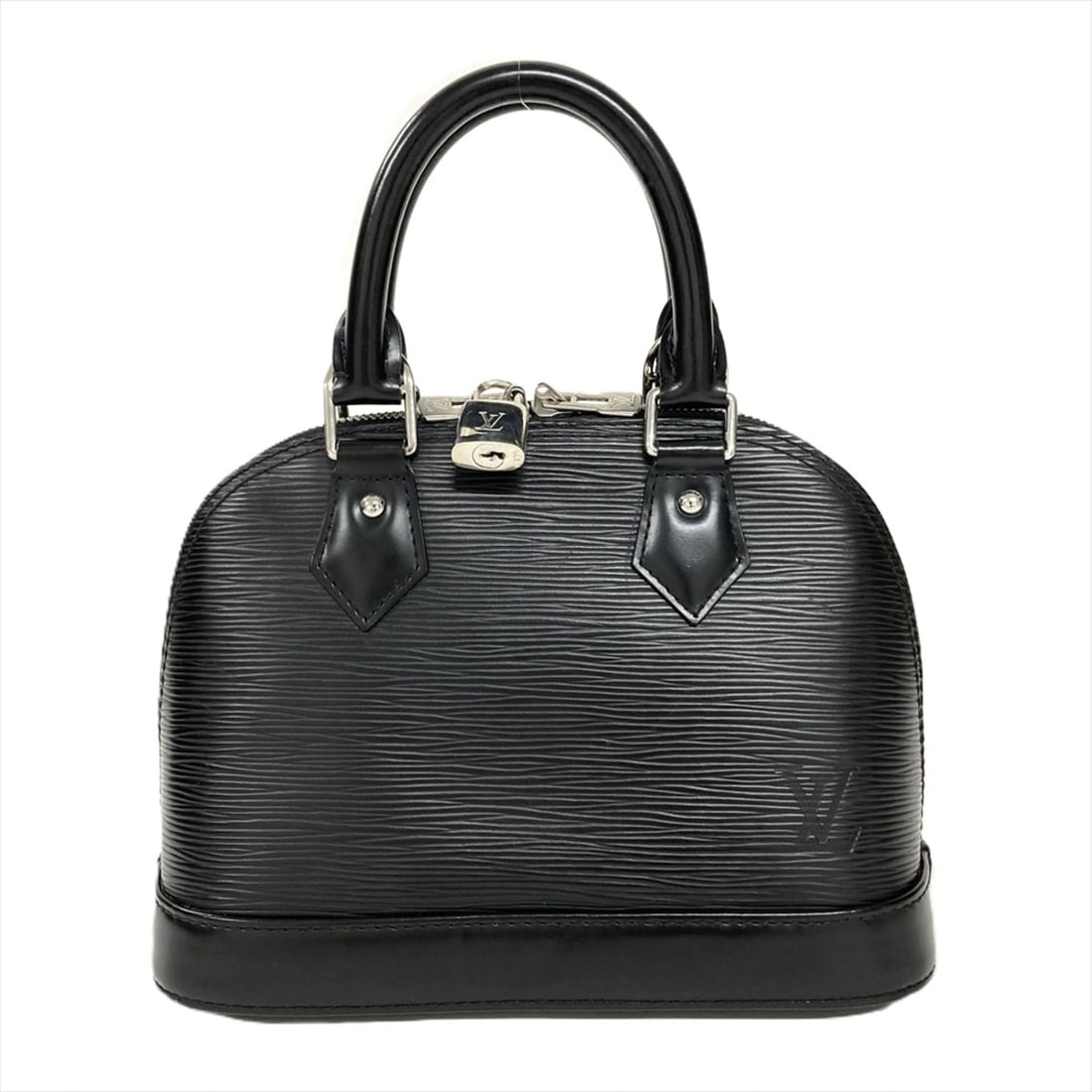 Louis Vuitton Alma BB Handbag, Epi Leather, M24645, Black with Silver Hardware, AR0166, Women's.: --- Catalog ---Category: SizeSize (HxWxD): 18cm x 24cm x 12cm / 7.08'' x 9.44'' x 4.72''Category: DesignType: HandbagColor: BlackGender: WomenMaterial: Epi leather Category: GeneralMPN: M24645Brand: L