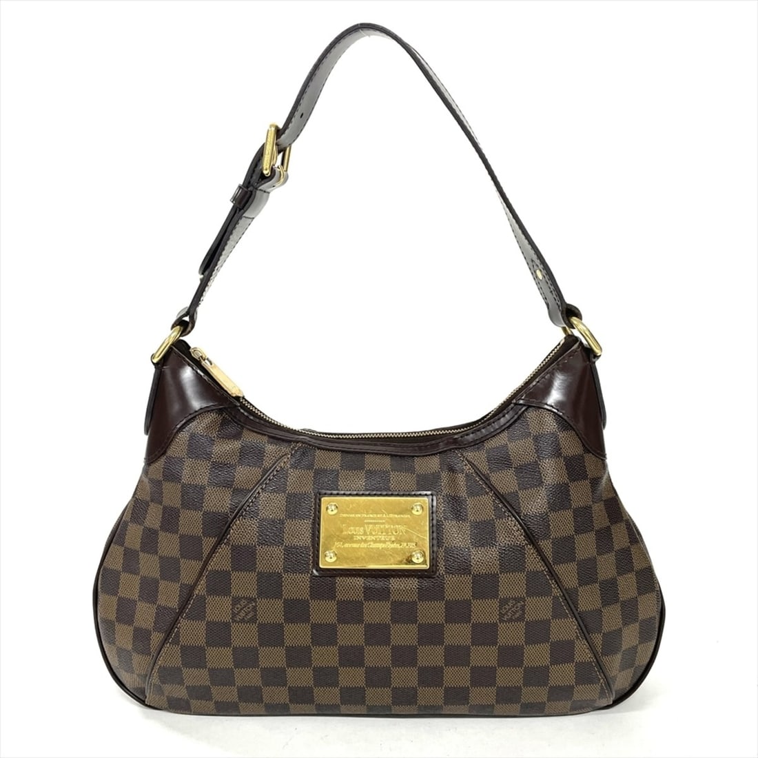 Louis Vuitton Thames GM Shoulder Bag, Damier Ebene, N48181, Brown with Gold Hardware, MI4008,: --- Catalog ---Category: SizeSize (HxWxD): 25cm x 39cm x 6cm / 9.84'' x 15.35'' x 2.36''Category: DesignType: Shoulder bagColor: BrownGender: WomenMaterial: Damier Canvas Category: GeneralMPN: N48181B