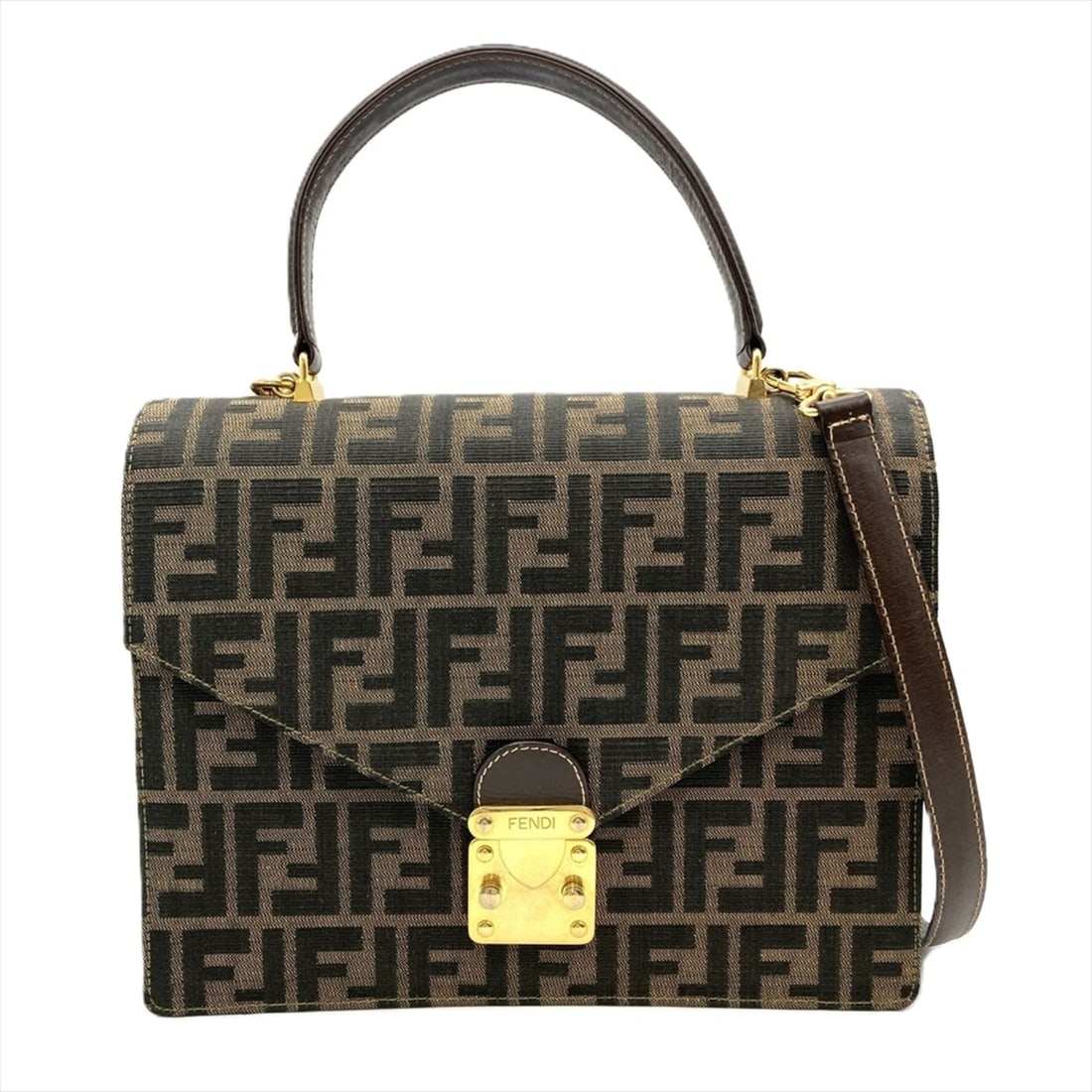 Fendi Zucca Shoulder Bag, Canvas, Brown, Gold Hardware, Women's: --- Catalog ---Category: SizeSize (HxWxD): 20cm x 27.5cm x 7cm / 7.87'' x 10.82'' x 2.75''Category: DesignType: Shoulder bagColor: BrownGender: WomenMaterial: Canvas Category: GeneralBrand: FendiCount