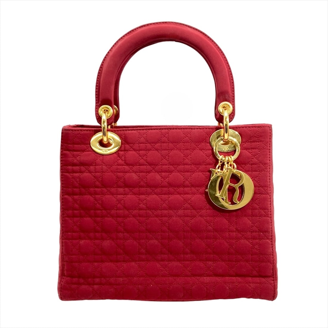 Christian Dior Lady Cannage Handbag, Microfiber, CAM44550, Red, Gold Hardware, Women's: --- Catalog ---Category: SizeSize (HxWxD): 19cm x 24.5cm x 10cm / 7.48'' x 9.64'' x 3.93''Category: DesignType: HandbagColor: Red colorGender: WomenMaterial: Microfiber Category: GeneralMPN: CAM44550B