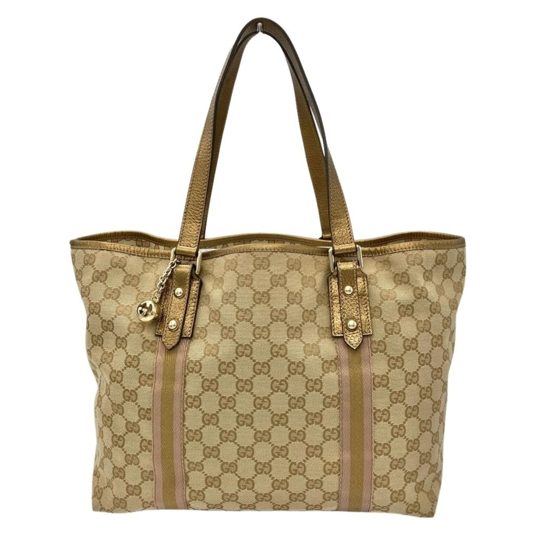 Gucci GUCCI Sherry Line Tote Bag GG Canvas 189260 Beige x Gold Women's: --- Catalog ---Category: SizeSize (HxWxD): 26cm x 32.5cm x 16cm / 10.23'' x 12.79'' x 6.29''Category: DesignType: Tote bagColor: BeigeGender: WomenMaterial: GG canvas Category: GeneralMPN: 189260Brand