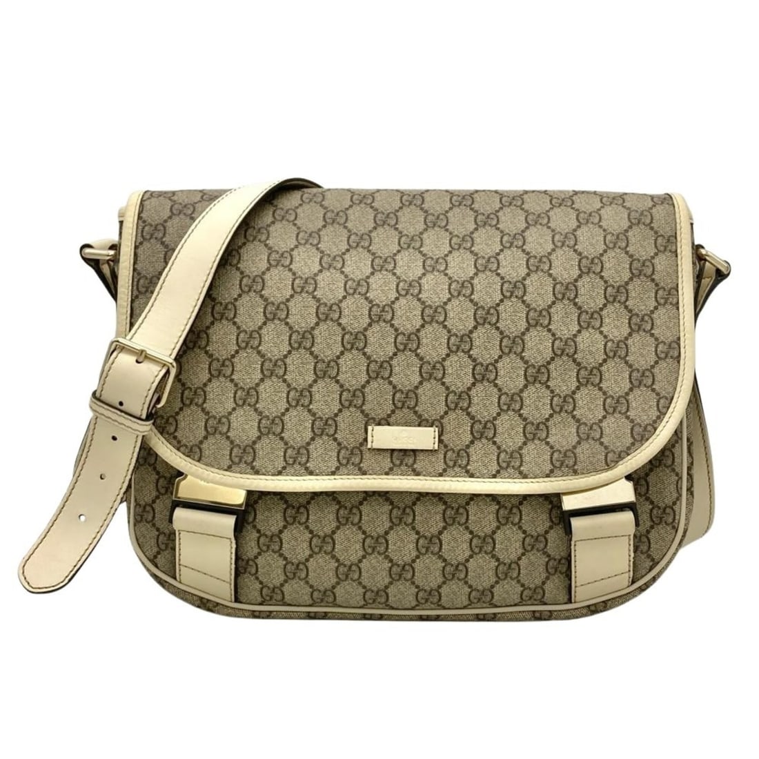 Gucci GG Supreme Canvas Shoulder Bag, 201732, Beige x Ivory, Women's: --- Catalog ---Category: SizeSize (HxWxD): 27cm x 32cm x 10cm / 10.62'' x 12.59'' x 3.93''Category: DesignType: Shoulder bagColor: Beige, IvoryGender: WomenMaterial: GG Supreme , Canvas Category: Gene