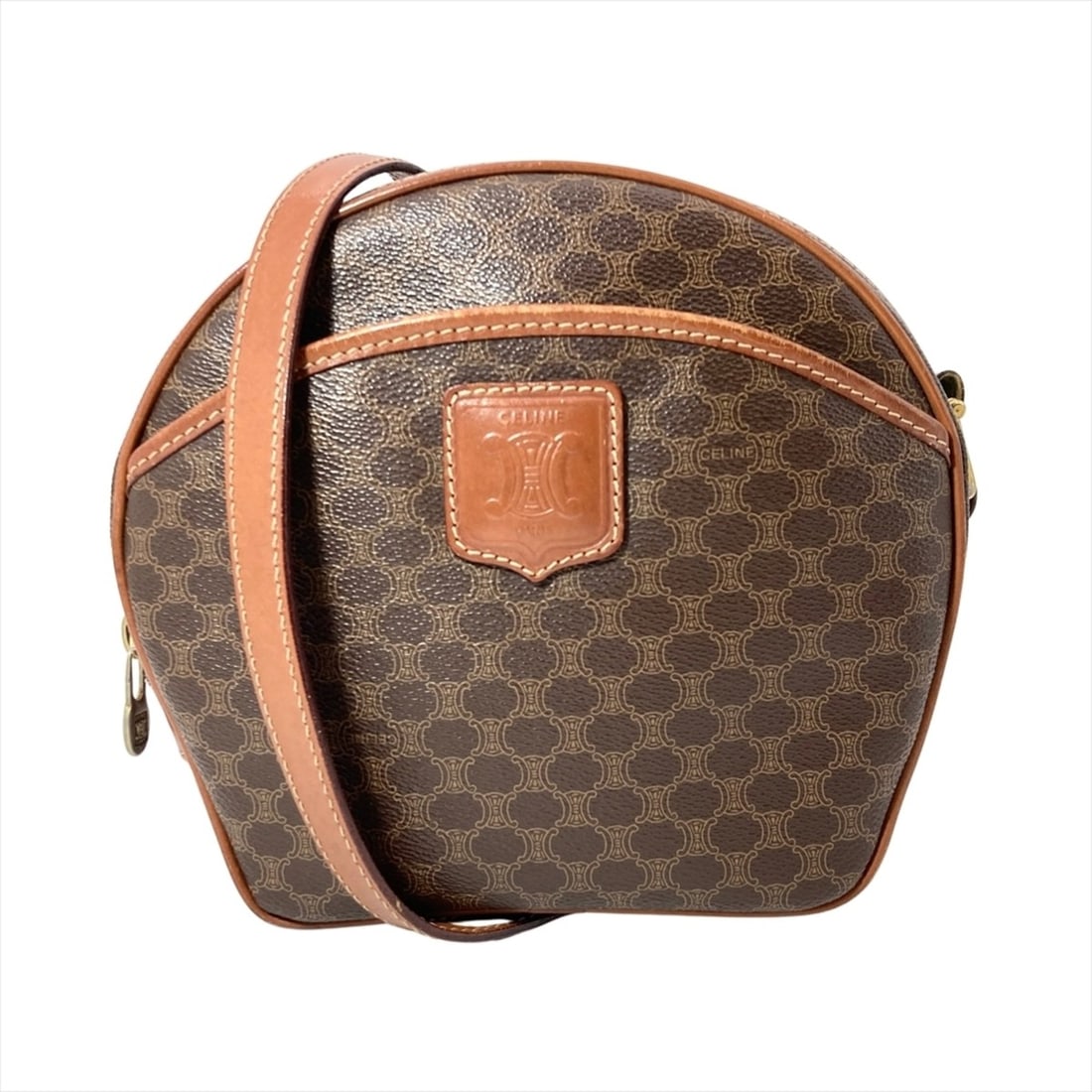 Celine Macadam pattern shoulder bag, leather, brown, pochette: --- Catalog ---Category: SizeSize (HxWxD): 19cm x 15cm x 7.5cm / 7.48'' x 5.9'' x 2.95''Category: DesignType: Pochette, Shoulder bagColor: BrownGender: WomenMaterial: Leather Category: GeneralBrand: C