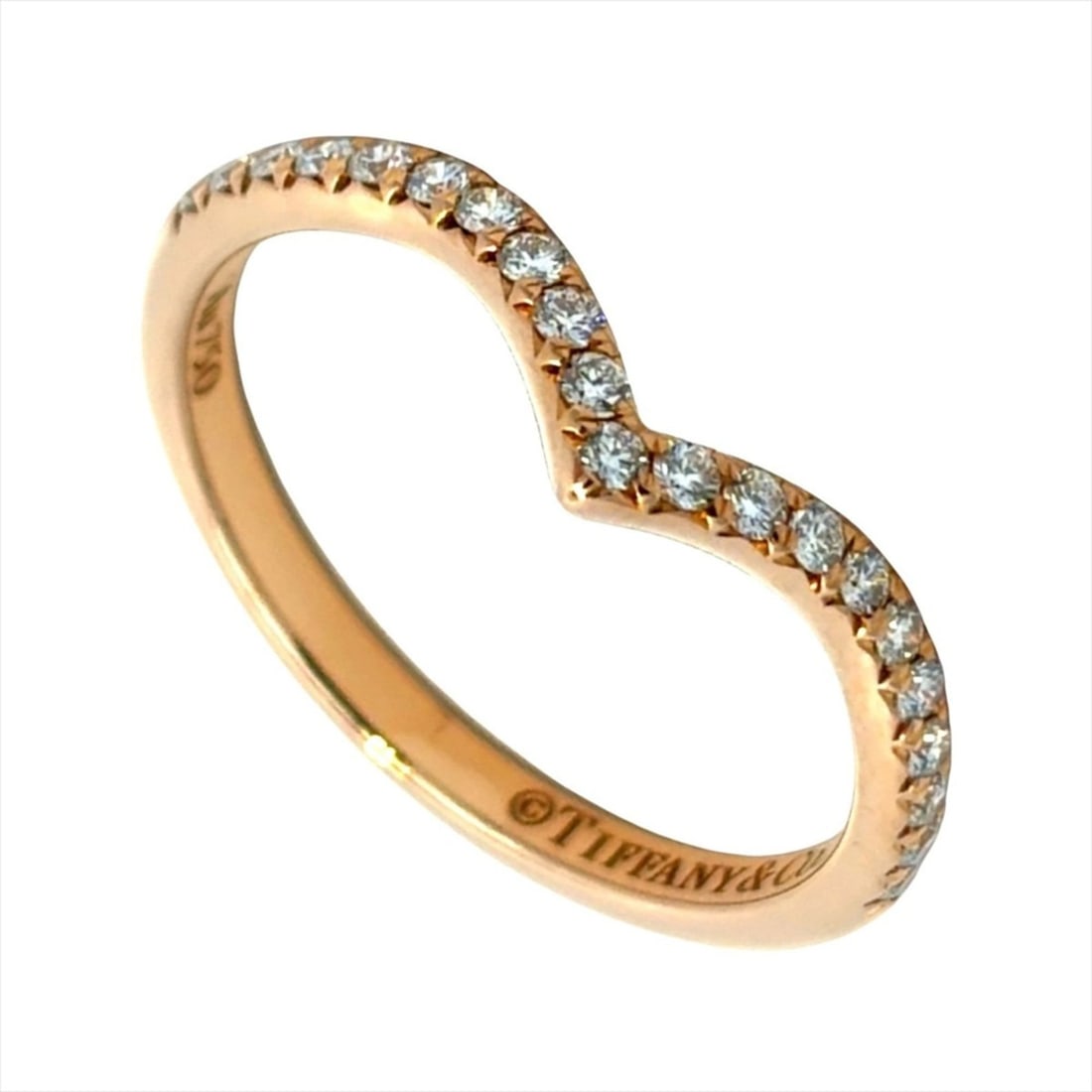 Tiffany & Co. Soleste V Half Eternity Band Ring, Diamond Approx. 1, 18K Pink Gold, 2.0g: --- Catalog ---Category: SizeJP Size: 11US Size: 6Category: DesignType: Band ringColor: Pink goldStone: DiamondGender: WomenMaterial: Pink gold (18K)Category: GeneralBrand: Tiffany--- Item List ---Sec