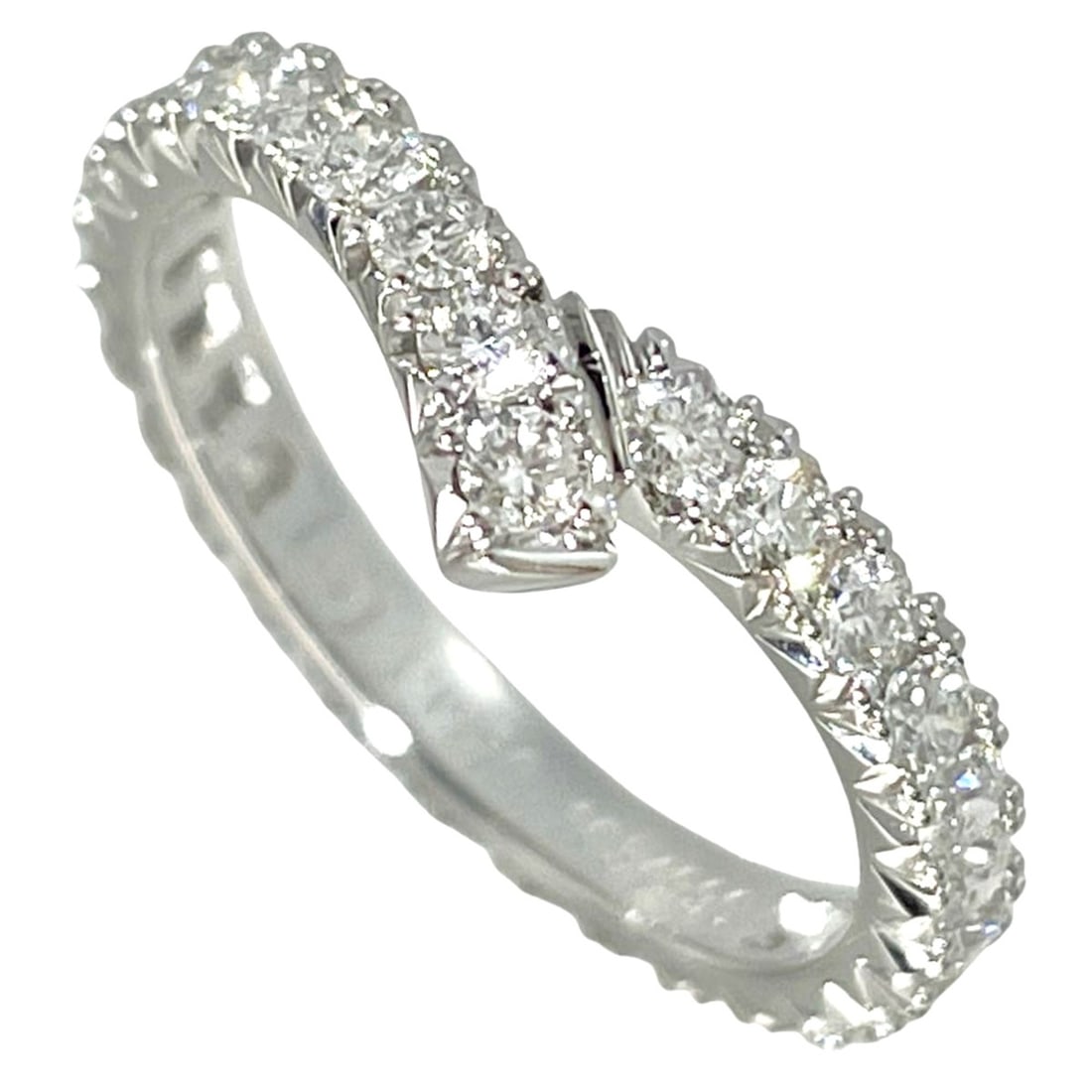 Harry Winston Ribbon Band Ring, Diamond Platinum 950, Approx. 2.7g, Full Eternity Women's.: --- Catalog ---Category: SizeJP Size: 8.5US Size: 4.5Category: DesignType: Band ringColor: PlatinumStone: DiamondGender: WomenMaterial: Platinum 950Category: GeneralBrand: Harry Winston--- Item List -