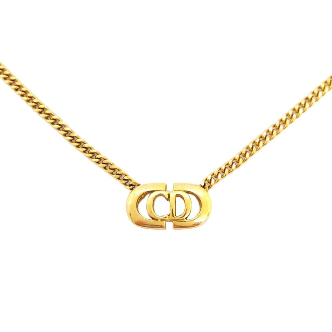 Christian Dior CD Logo Necklace GPg Gold Women's: --- Catalog ---Category: SizePendant Size: 8.1mm x 14.5mm / 0.31'' x 0.57''Neck Circumference: 42 cm / 16.53''Category: DesignColor: GoldGender: WomenMaterial: Gold platingNecklace Type: NecklaceCateg
