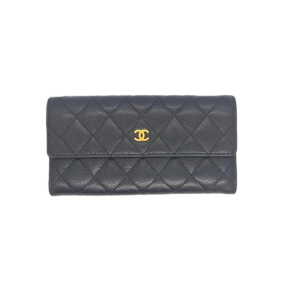 Chanel Matelassé Long Wallet, Caviar Leather, A50096, Black with Gold Hardware, Women's: --- Catalog ---Category: SizeSize (HxWxD): 10.4cm x 19.4cm x 3.5cm / 4.09'' x 7.63'' x 1.37''Category: DesignType: Long wallet (bi-fold)Color: BlackGender: WomenMaterial: Grained Calfskin Category: Ge