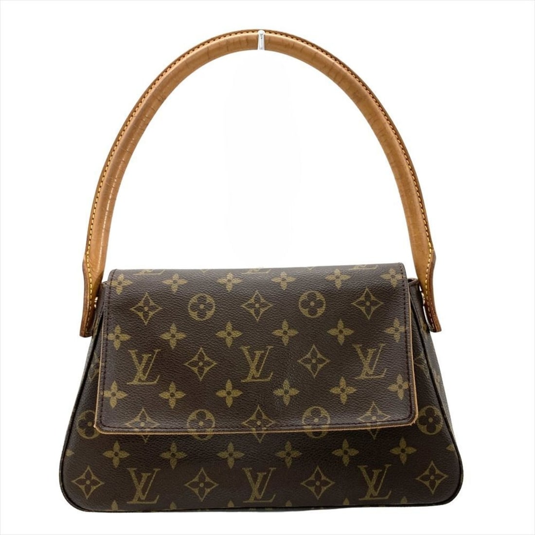 Louis Vuitton Mini Looping Shoulder Bag, Monogram Canvas, M51147, Brown, Gold Hardware, MI0022,: --- Catalog ---Category: SizeSize (HxWxD): 17cm x 28cm x 9cm / 6.69'' x 11.02'' x 3.54''Category: DesignType: Shoulder bagColor: BrownGender: WomenClosure: FlapMaterial: Monogram , Canvas Outer Pocket