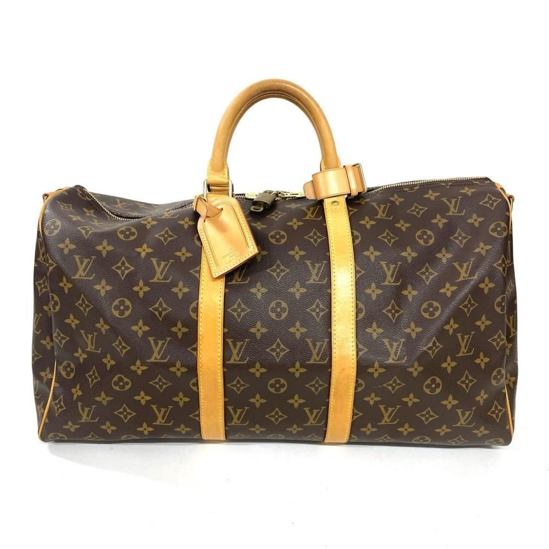 Louis Vuitton Keepall 50 Boston Bag, Monogram Canvas, M41416, Brown, Gold Hardware, Strap Missing (1 of 8)