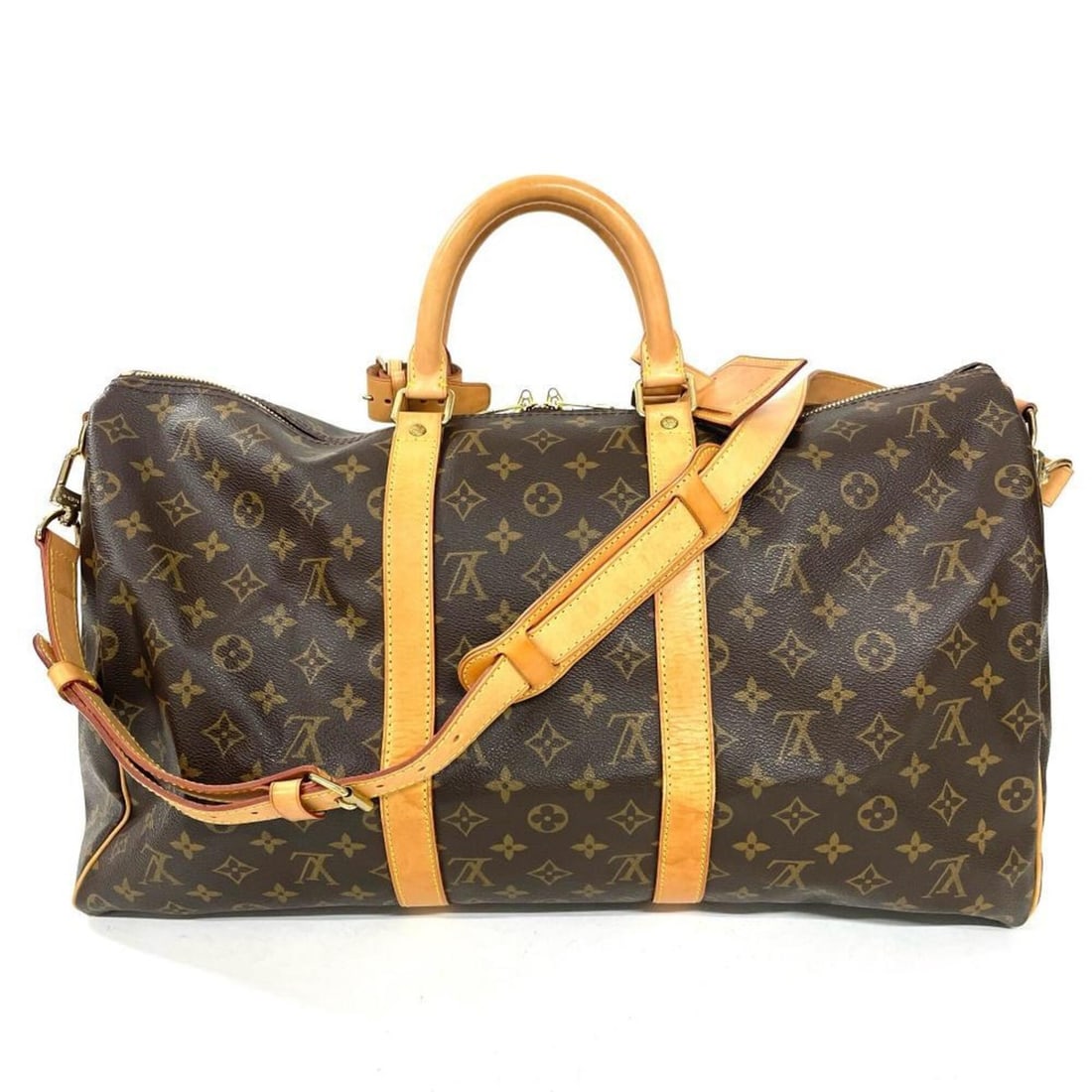 Louis Vuitton Keepall 50 Bandoulière Boston Bag, Monogram Canvas, M41416, Brown with Gold Hardware: --- Catalog ---Category: SizeSize (HxWxD): 27cm x 50cm x 22cm / 10.62'' x 19.68'' x 8.66''Category: DesignType: Boston bagColor: BrownGender: Women,MenMaterial: Monogram , Canvas Category: GeneralMPN: