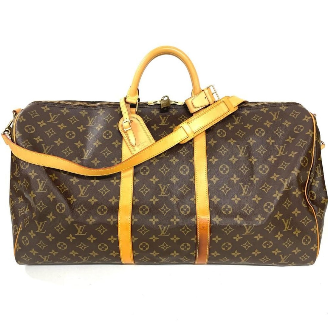 Louis Vuitton Keepall 60 Bandoulière Boston Bag, Monogram Canvas, M41412, Brown, Gold Hardware, Key: --- Catalog ---Category: SizeSize (HxWxD): 31cm x 61cm x 27cm / 12.2'' x 24.01'' x 10.62''Category: DesignType: Boston bagColor: BrownGender: Men,WomenMaterial: Monogram , Canvas Category: GeneralMPN: