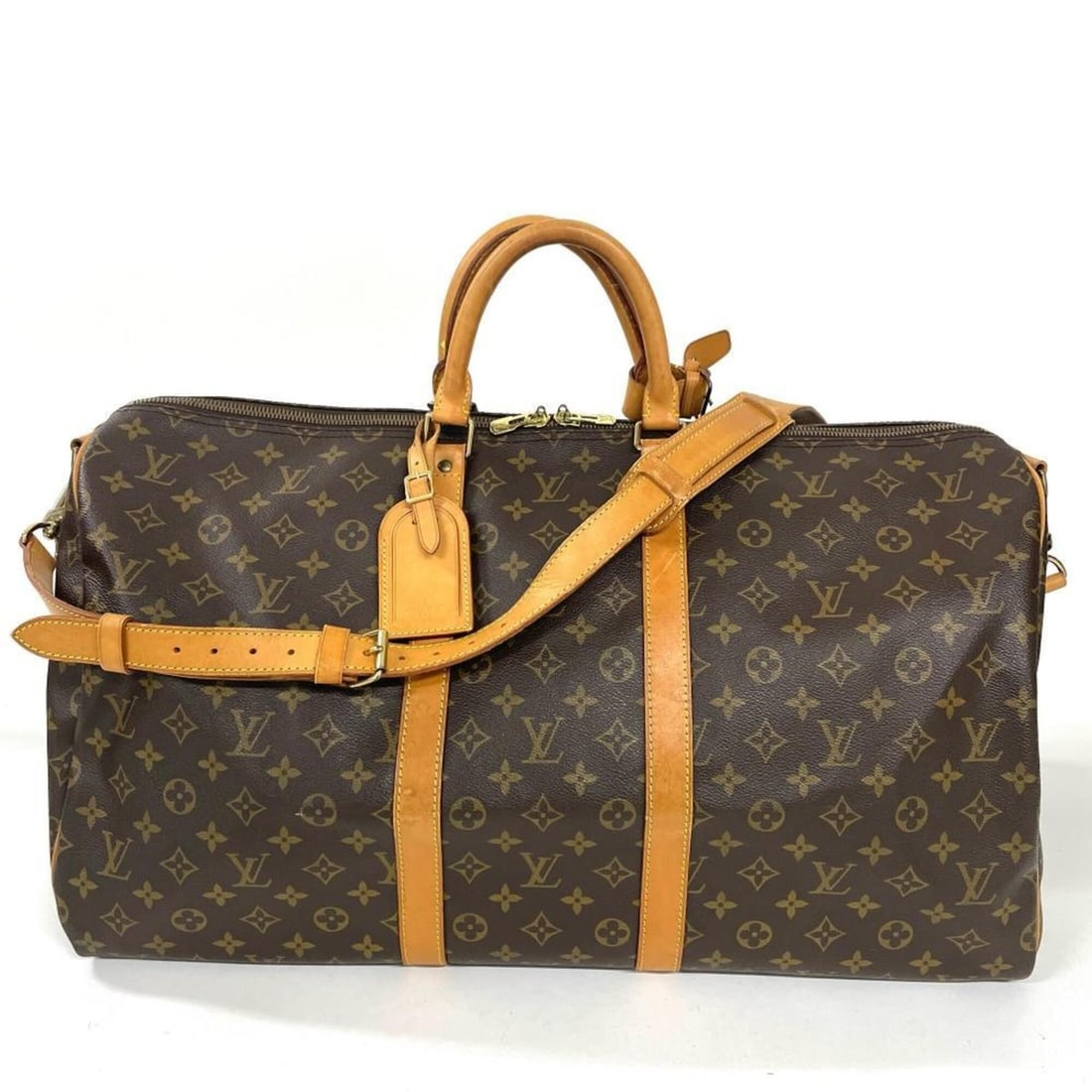 Louis Vuitton Keepall 55 Boston Bag, Monogram Canvas, M41424, Brown, Gold Hardware: --- Catalog ---Category: SizeSize (HxWxD): 30cm x 55cm x 25cm / 11.81'' x 21.65'' x 9.84''Category: DesignType: Boston bagColor: BrownGender: Men,WomenMaterial: Monogram , Canvas Category: GeneralMPN: