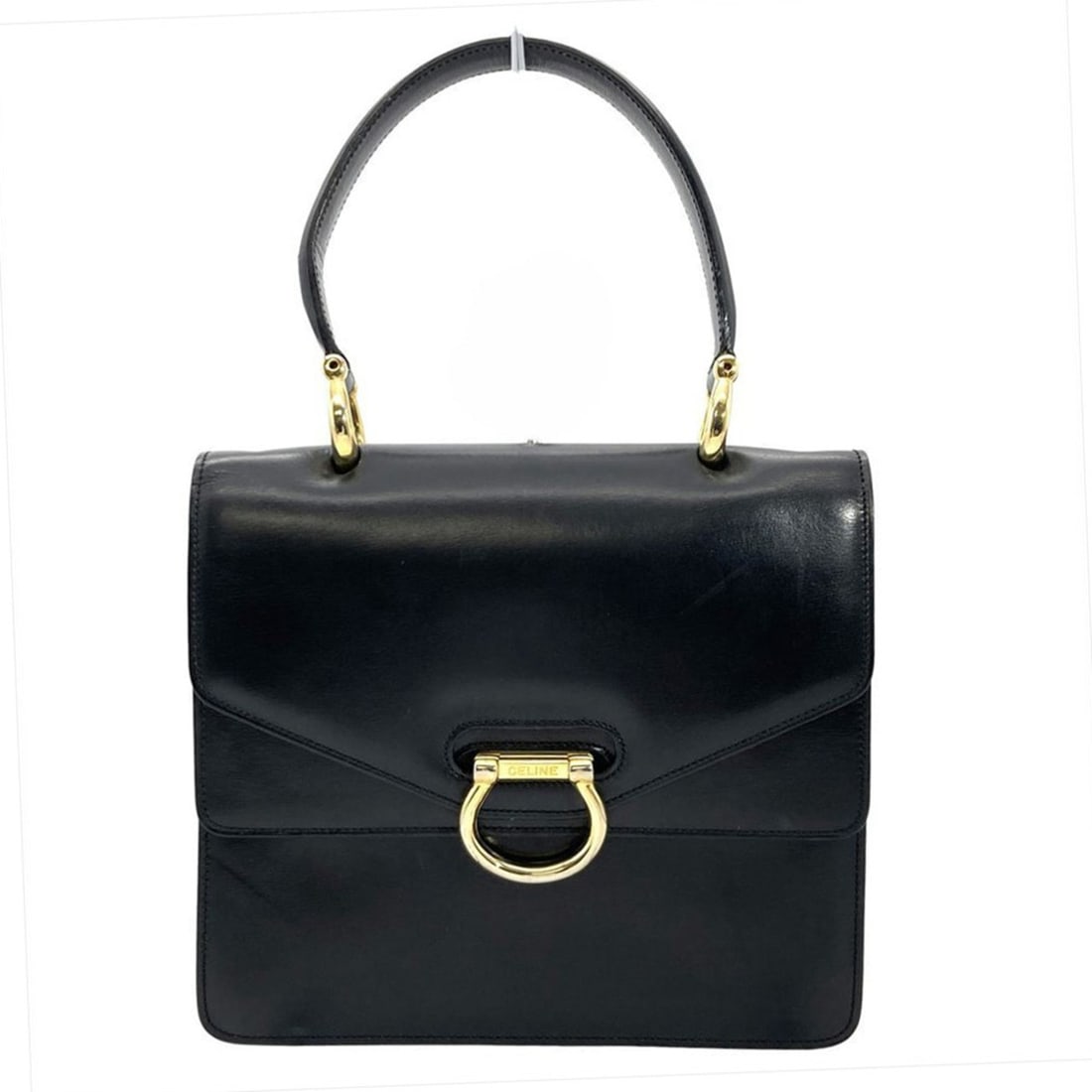 Celine CELINE handbag, leather, black, gold hardware, double flap, women's.: --- Catalog ---Category: SizeSize (HxWxD): 19.5cm x 21.5cm x 4.5cm / 7.67'' x 8.46'' x 1.77''Category: DesignType: HandbagColor: BlackGender: WomenMaterial: Leather Category: GeneralBrand: CelineCount
