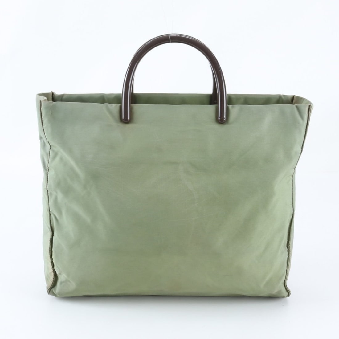 Prada Tessuto Nylon Triangle Logo Leather Tote Bag Handbag Shoulder for Men: --- Catalog ---Category: SizeSize (HxWxD): 32cm x 39cm x 10cm / 12.59'' x 15.35'' x 3.93''Category: DesignType: Handbag, Tote bagColor: Green, KhakiGender: MenClosure: VelcroMaterial: Nylon Category: 
