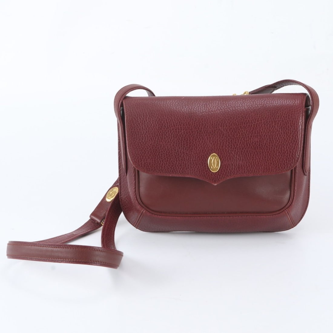 Cartier Must Line Bordeaux Leather Shoulder Bag - Women's Brand (1 of 8)